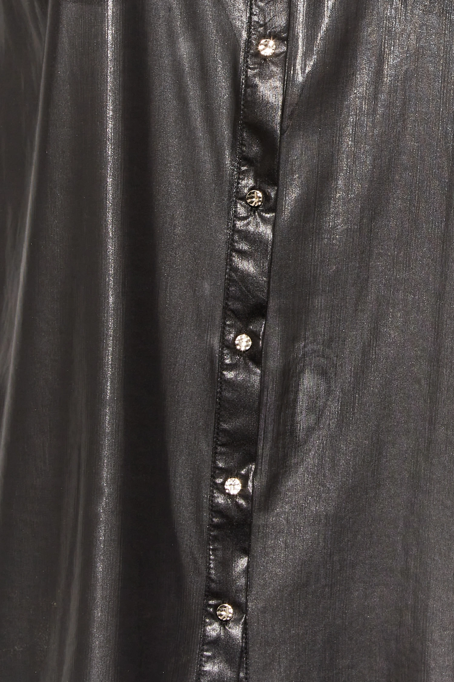 YOURS Curve Black Shimmer Button Through Shirt 4 YOURS Curve Black Shimmer Button Through Shirt - Image 4