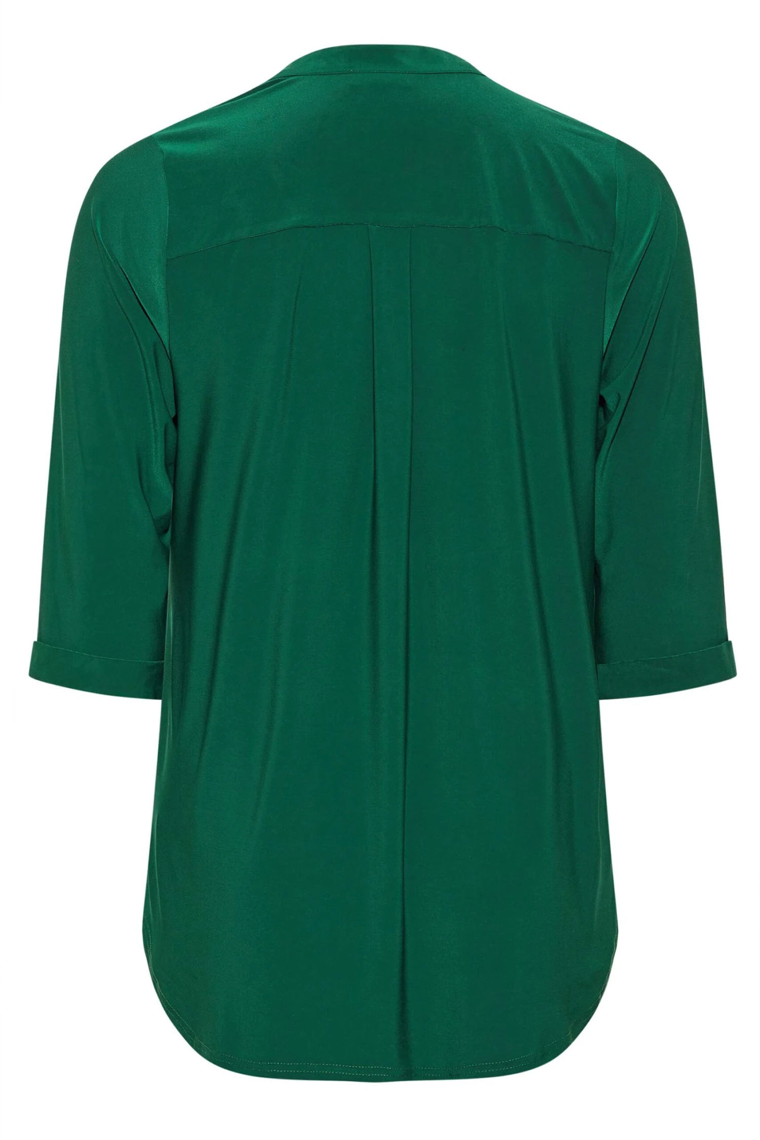 YOURS LONDON Curve Green Half Placket Shirt 6 YOURS LONDON Curve Green Half Placket Shirt - Image 6