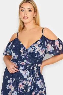 YOURS LONDON Curve Blue Floral Cold Shoulder Wrap Dress 8 YOURS LONDON Curve Blue Floral Cold Shoulder Wrap Dress -Outlet Stylo Wise Store 607d7a06 95da 48 162051 D scaled