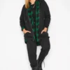 YOURS Curve Green & Black Check Brushed Boyfriend Shirt