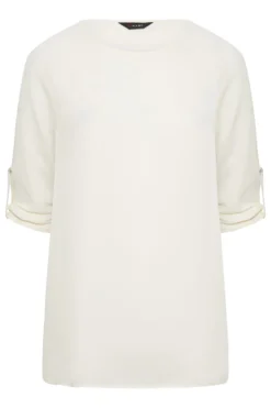 YOURS Curve Cream Tab Sleeve Blouse -Outlet Stylo Wise Store 60d9acfd a773 4b 174256 X scaled