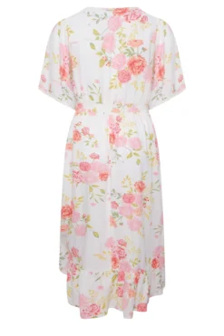 YOURS Curve White Floral Print Dipped Hem Midi Dress -Outlet Stylo Wise Store 60ec4c34 92cb 40 137329 Y scaled