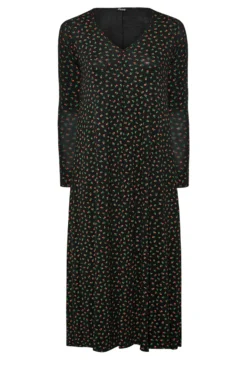 LIMITED COLLECTION Curve Black Ditsy Print Pleat Front Dress -Outlet Stylo Wise Store 6135870d 8bf5 48 215233 X scaled