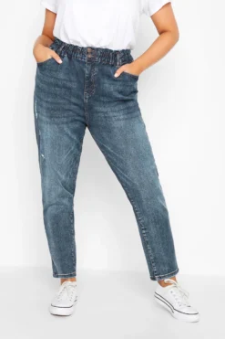 YOURS Curve Indigo Blue Washed Elasticated Stretch MOM Jeans -Outlet Stylo Wise Store 61eafda1 3bad 45 142978 A scaled