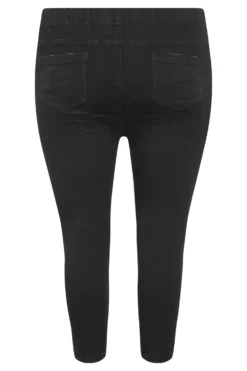 YOURS FOR GOOD Curve Black Extreme Ripped Stretch Cropped JENNY Jeggings -Outlet Stylo Wise Store 6207d83c b28b 41 144368 BK scaled