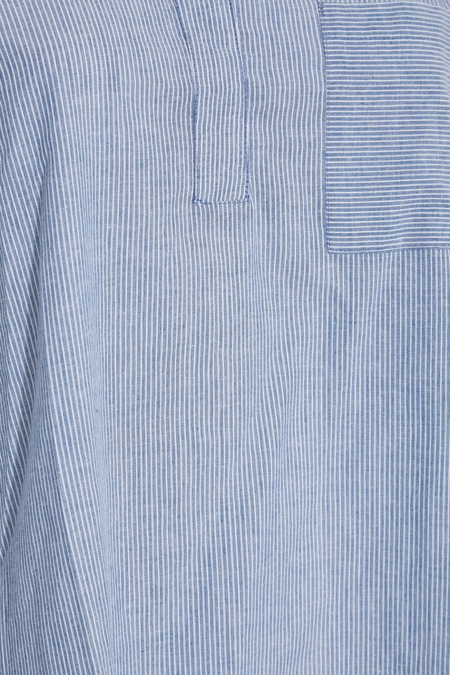YOURS Curve Blue Stripe Placket Shirt 5 YOURS Curve Blue Stripe Placket Shirt - Image 5