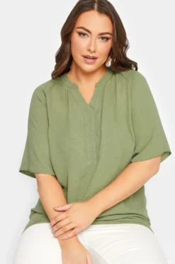 YOURS Curve Khaki Green V-Neck Blouse 8 YOURS Curve Khaki Green V-Neck Blouse -Outlet Stylo Wise Store 630d4ed2 1535 47 174308 D scaled