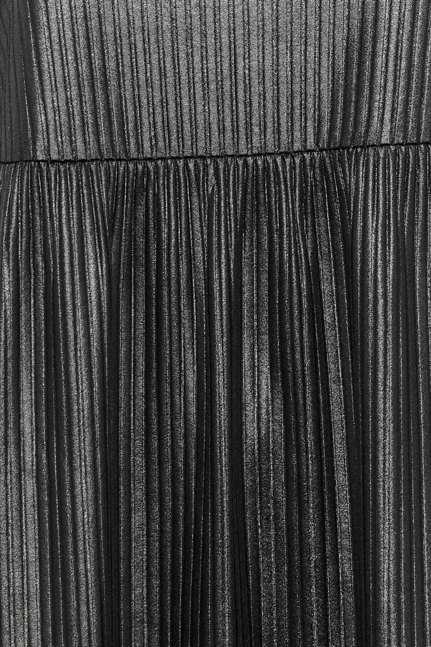 YOURS Curve Black Wet Look Ribbed Smock Tunic Dress 4 YOURS Curve Black Wet Look Ribbed Smock Tunic Dress - Image 4