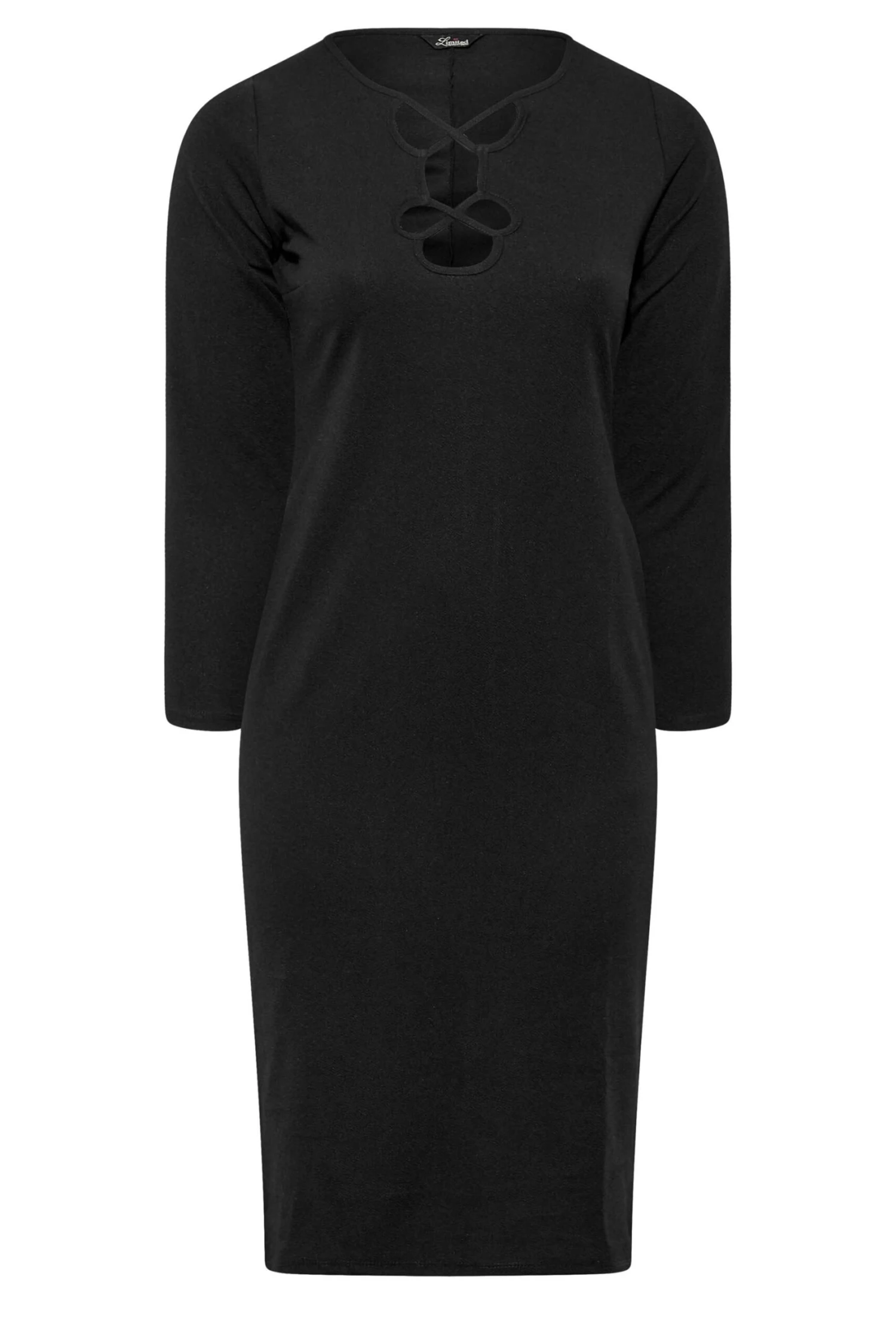 LIMITED COLLECTION Curve Black Cut Out Bodycon Dress 5 LIMITED COLLECTION Curve Black Cut Out Bodycon Dress - Image 5