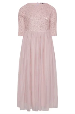 LUXE Curve Pink Sequin Hand Embellished Maxi Dress 10 LUXE Curve Pink Sequin Hand Embellished Maxi Dress -Outlet Stylo Wise Store 64ec98e7 b888 4d 161157 F scaled
