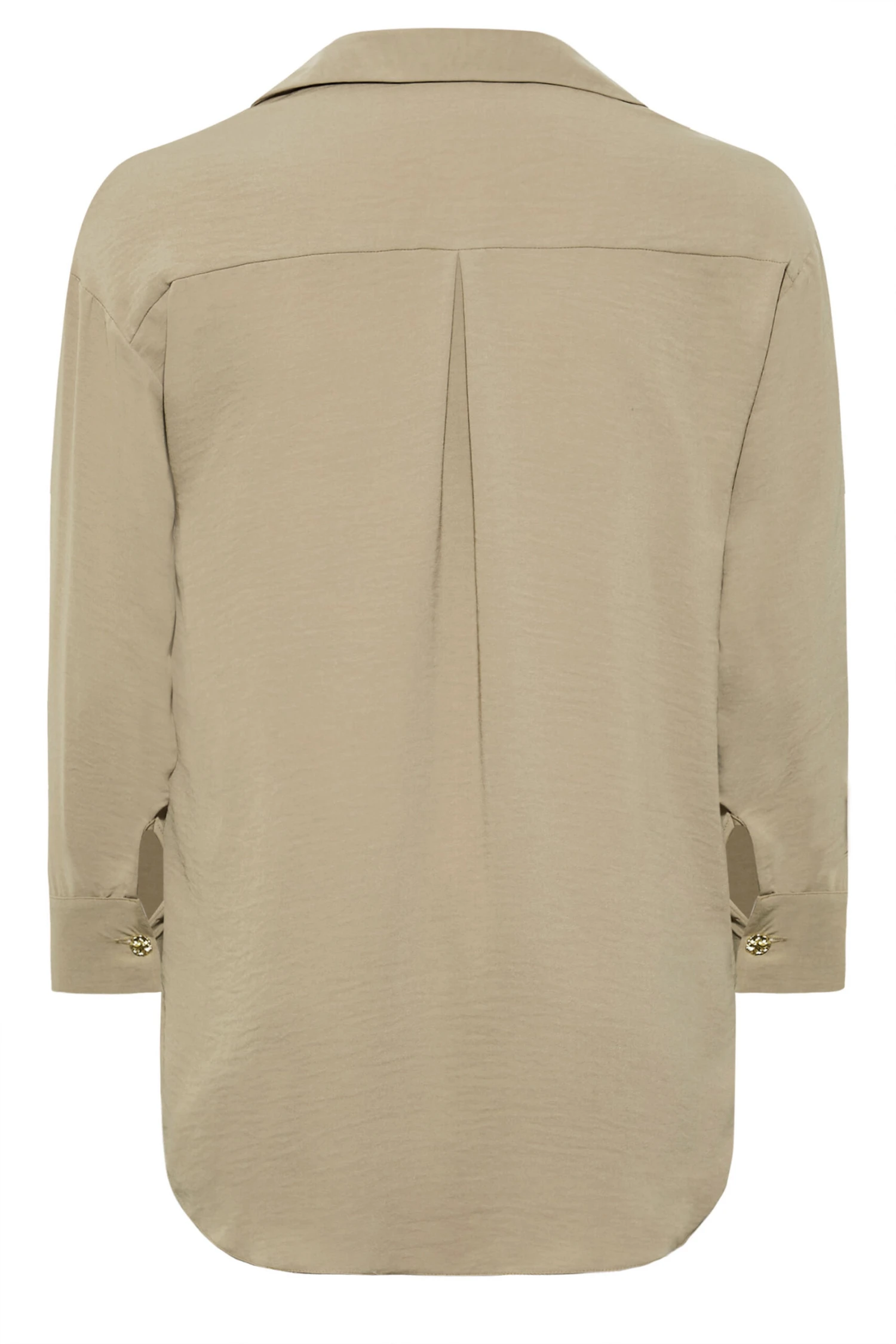 YOURS LONDON Curve Beige Brown Button Blouse 6 YOURS LONDON Curve Beige Brown Button Blouse - Image 6