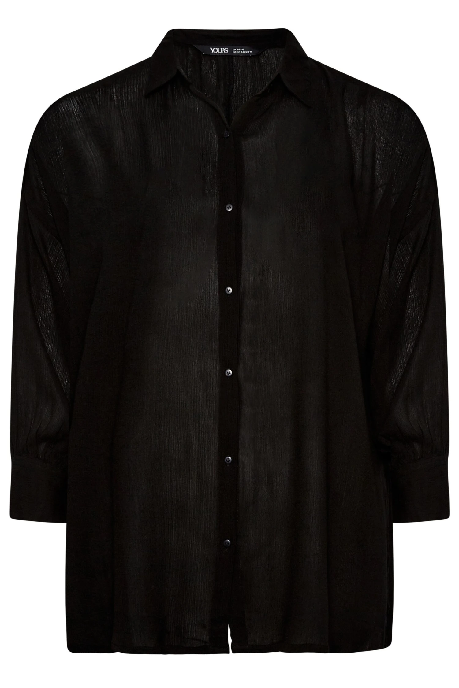 YOURS Curve Black Beach Shirt 6 YOURS Curve Black Beach Shirt - Image 6