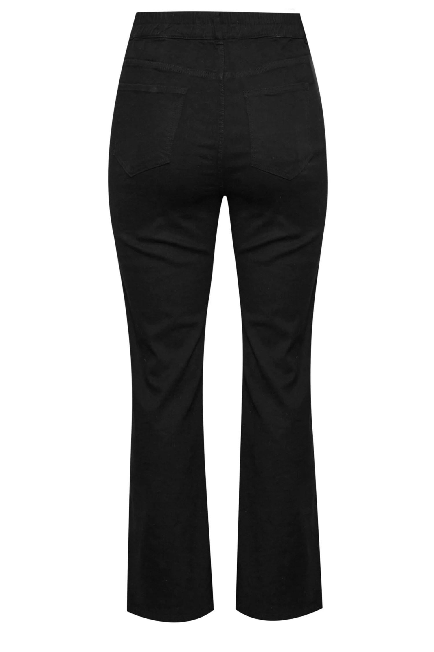 YOURS Curve Black Elasticated Waist Stretch Wide Leg Jeans 5 YOURS Curve Black Elasticated Waist Stretch Wide Leg Jeans - Image 5