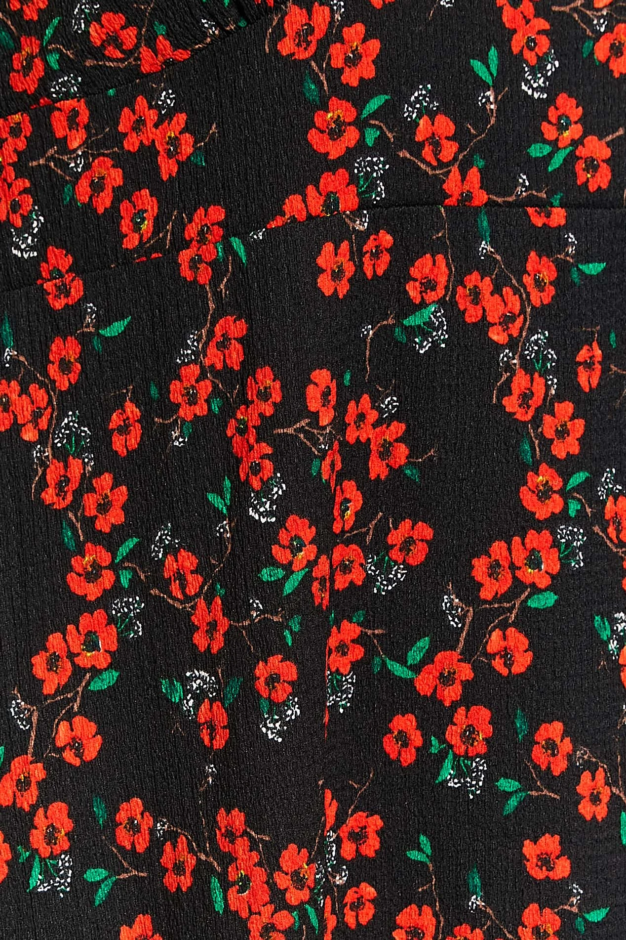 YOURS LONDON Curve Black & Red Ditsy Print Frill Trim Dress 4 YOURS LONDON Curve Black & Red Ditsy Print Frill Trim Dress - Image 4