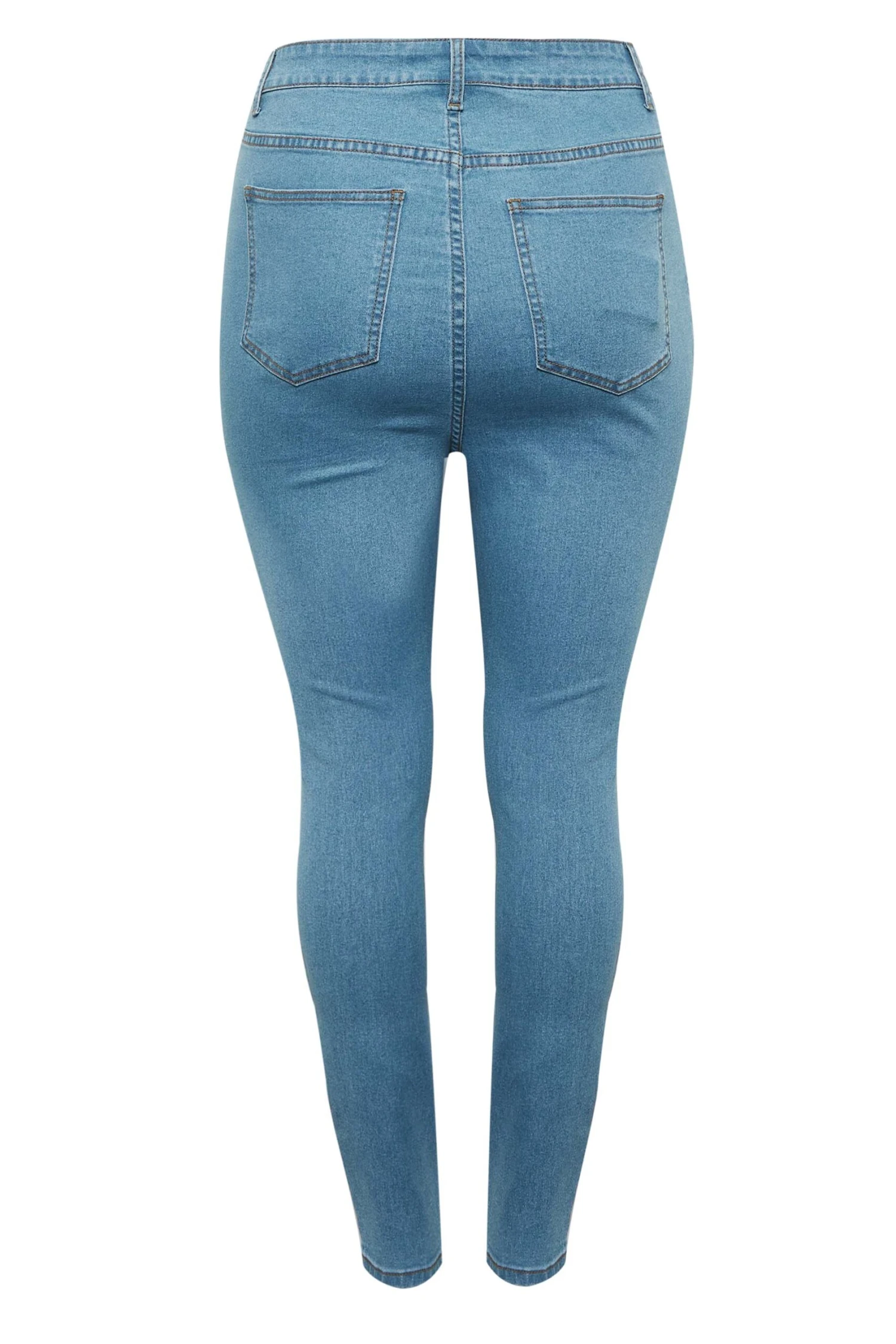 YOURS Curve Bleach Blue Ripped Skinny Stretch AVA Jeans 6 YOURS Curve Bleach Blue Ripped Skinny Stretch AVA Jeans - Image 6