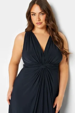 YOURS LONDON Curve Navy Blue Knot Front Maxi Dress -Outlet Stylo Wise Store 67643749 c358 45 162140 D scaled