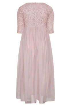 LUXE Curve Pink Sequin Hand Embellished Maxi Dress 11 LUXE Curve Pink Sequin Hand Embellished Maxi Dress -Outlet Stylo Wise Store 67eab7a8 ff37 49 161157 BK scaled