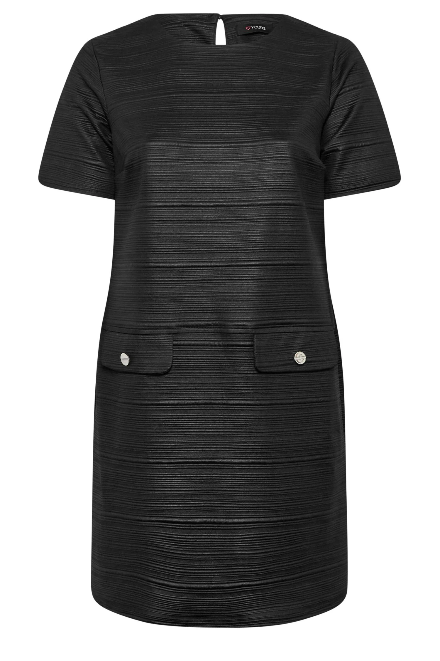 YOURS Curve Black Textured Pocket Dress 5 YOURS Curve Black Textured Pocket Dress - Image 5