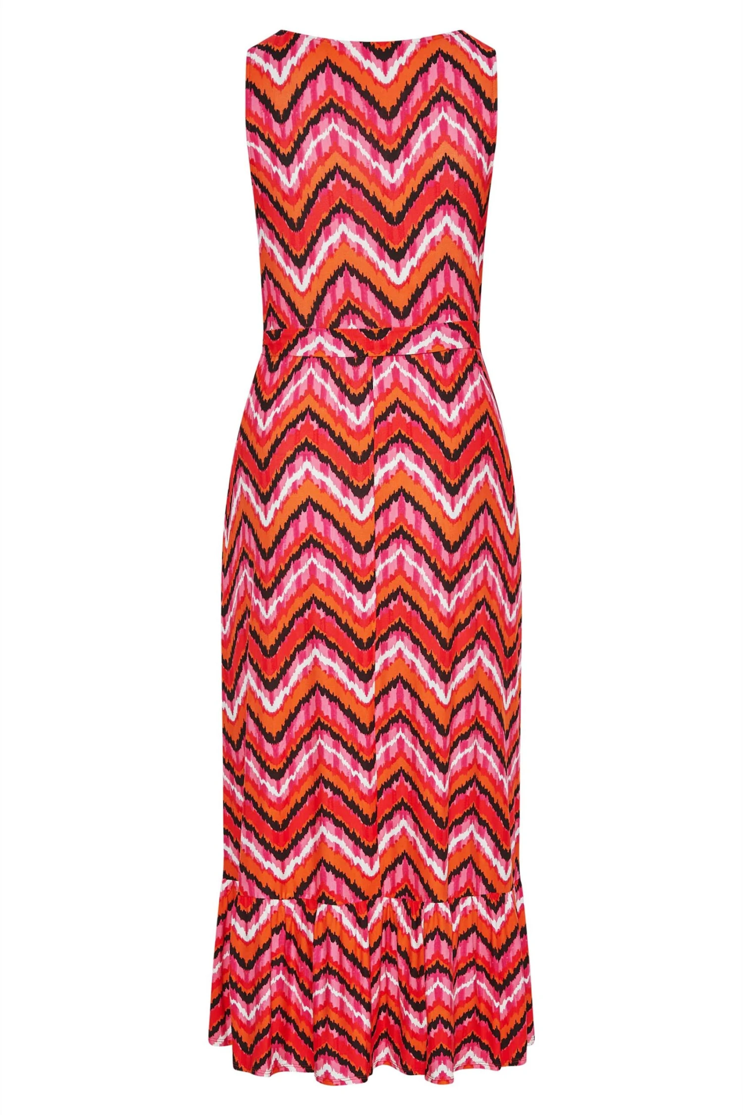 YOURS LONDON Curve Orange Geometric Print Tiered Maxi Dress 6 YOURS LONDON Curve Orange Geometric Print Tiered Maxi Dress - Image 6