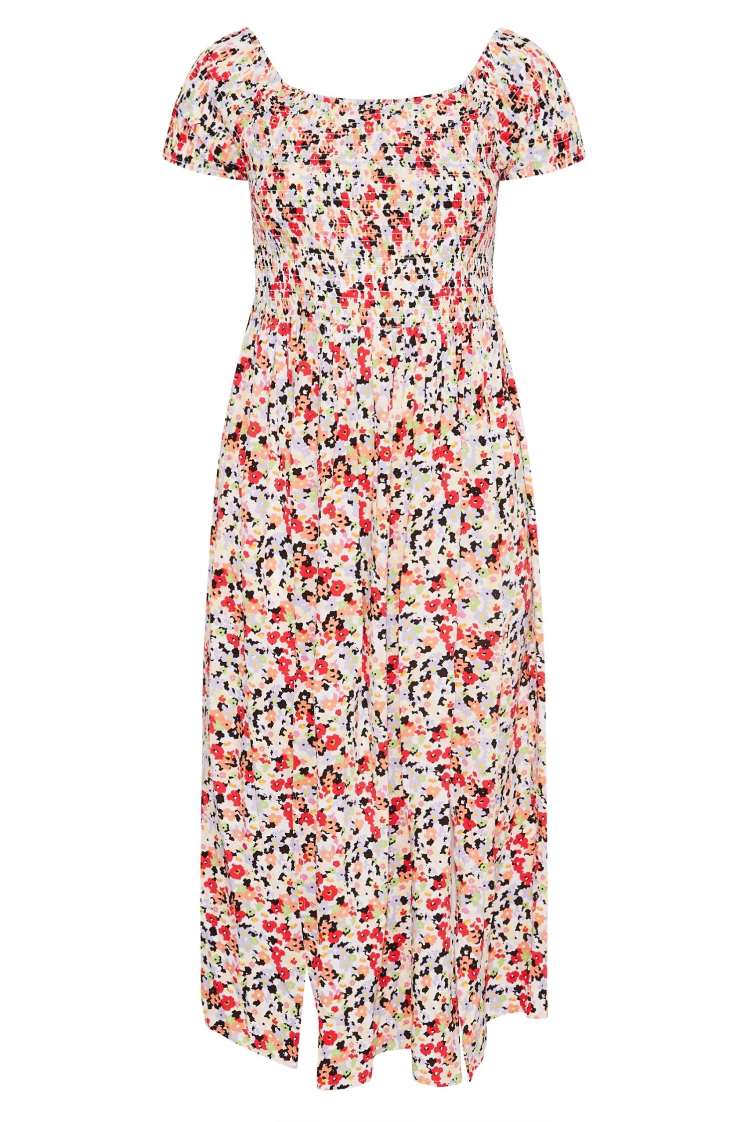 YOURS Curve Red Floral Bardot Maxi Dress 5 YOURS Curve Red Floral Bardot Maxi Dress - Image 5