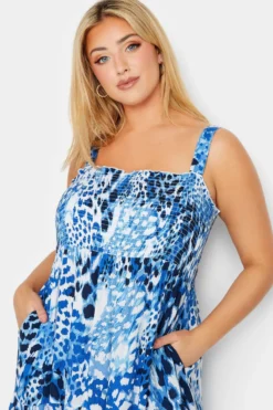 YOURS Curve Blue Animal Markings Shirred Strappy Sundress -Outlet Stylo Wise Store 6ba15124 e1a6 4c 137352 D scaled