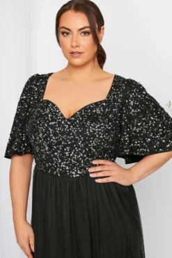 LUXE Curve Black Sequin Sweetheart Ruffle Maxi Dress -Outlet Stylo Wise Store 6ba3a5bc 0ff7 46 161991 D scaled