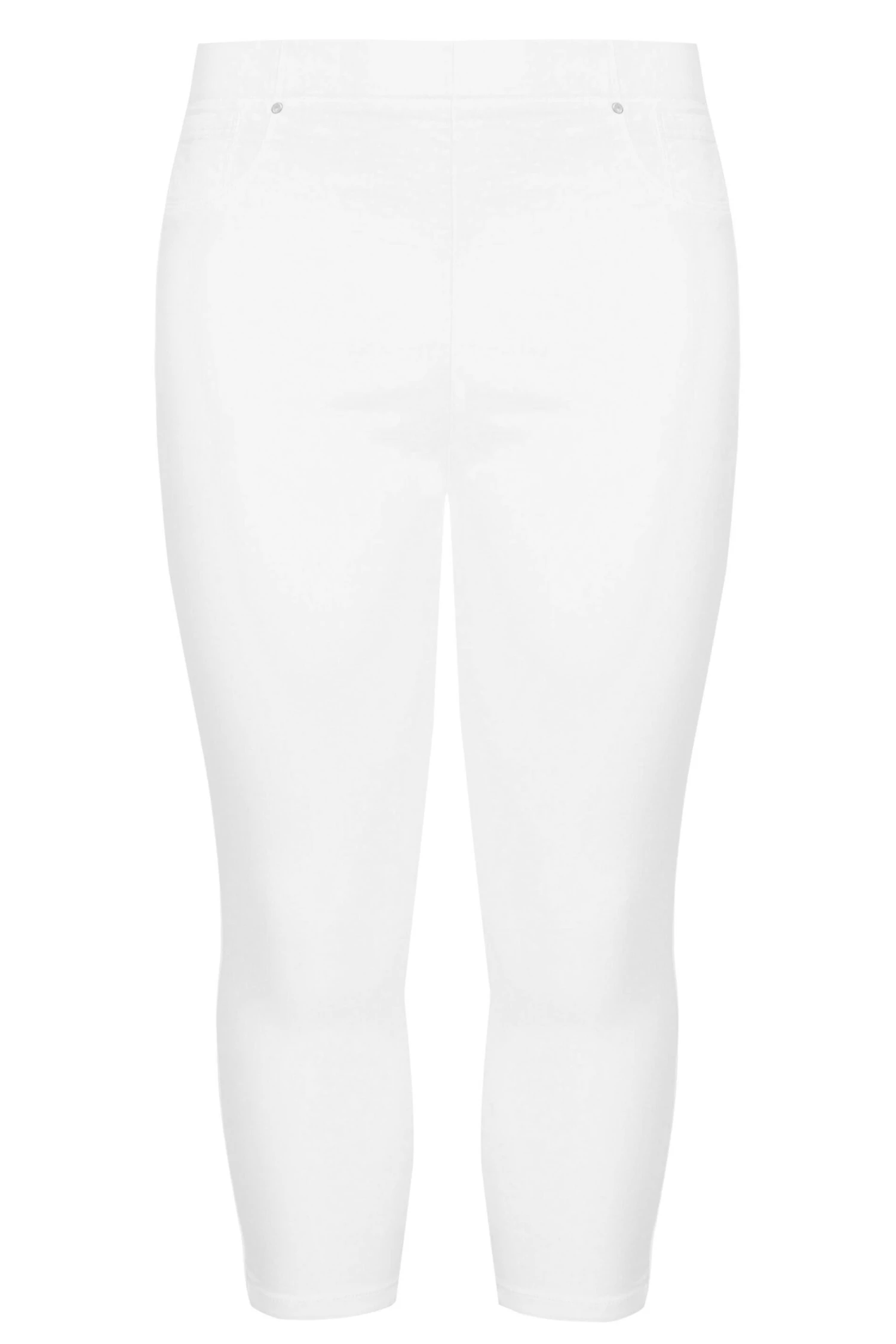 YOURS Curve White Cropped Stretch JENNY Jeggings 3 YOURS Curve White Cropped Stretch JENNY Jeggings - Image 3
