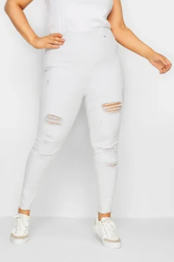 YOURS Curve White Stretch Extreme Ripped JENNY Jeggings -Outlet Stylo Wise Store 6bce240b 3153 45 143284 A scaled