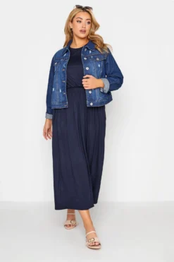 YOURS LONDON Curve Navy Blue Pocket Maxi Dress