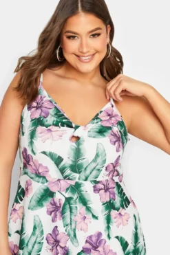 YOURS LONDON Curve White Tropical Print Bow Front Dress -Outlet Stylo Wise Store 6dca4c56 c94f 4f 162197 E scaled
