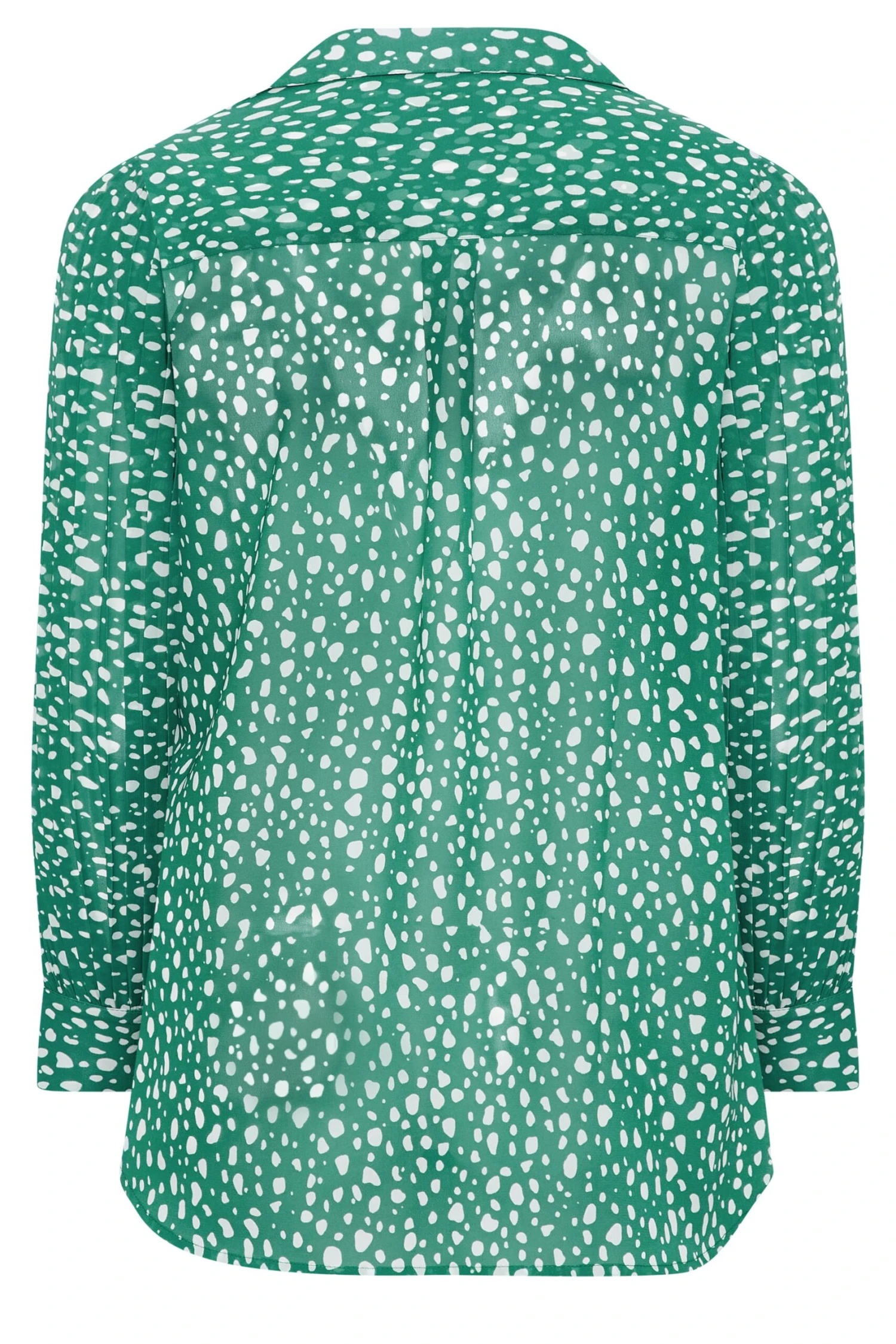 YOURS LONDON Curve Green Dalmatian Pleat Sleeve Shirt 6 YOURS LONDON Curve Green Dalmatian Pleat Sleeve Shirt - Image 6