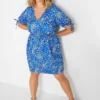 LIMITED COLLECTION Curve Blue Ditsy Print Smock Dress