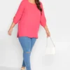 YOURS Curve Bright Pink Tab Sleeve Blouse