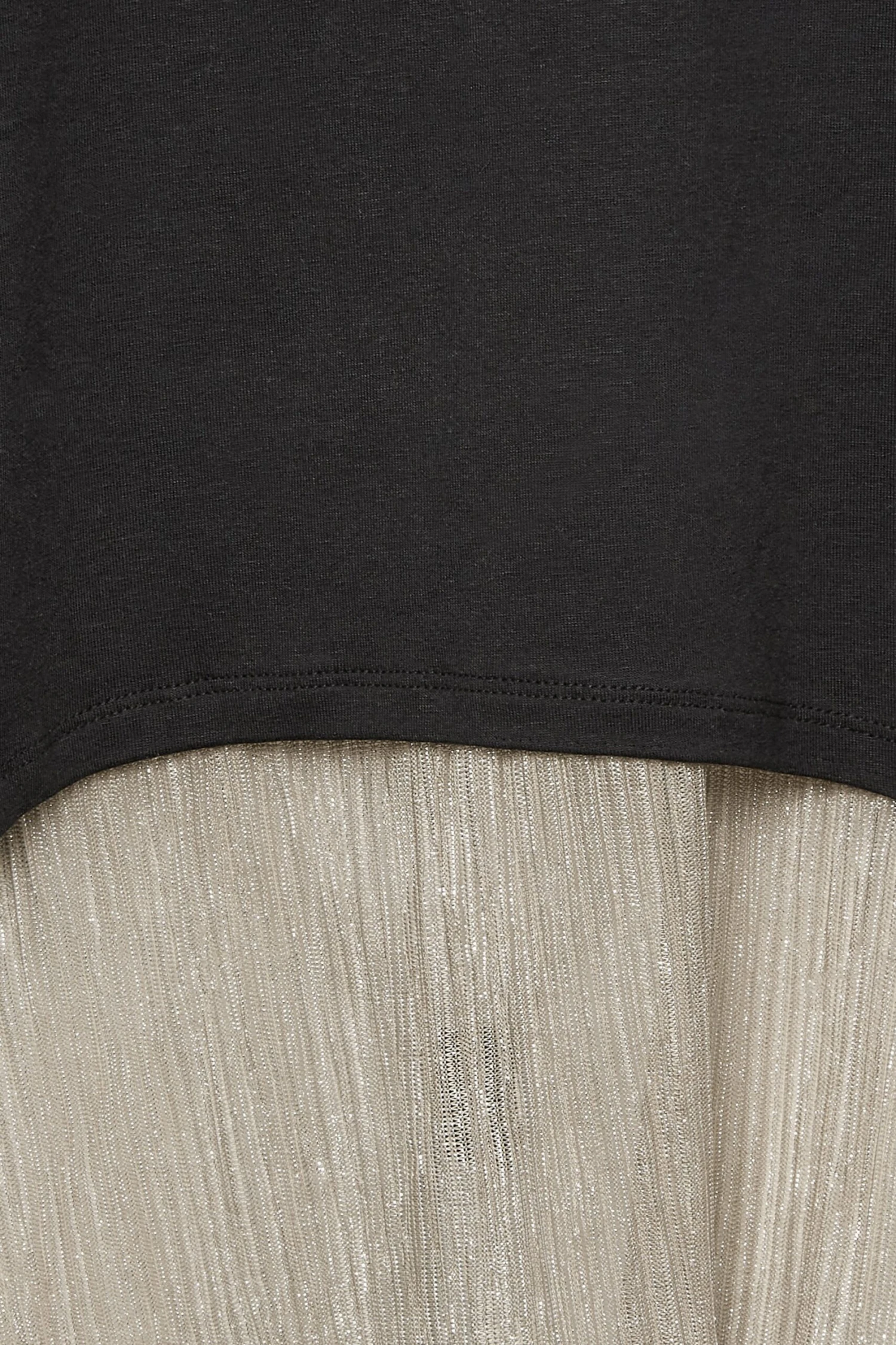 YOURS LUXURY Curve Black & Gold Double Layer Pleated Blouse 5 YOURS LUXURY Curve Black & Gold Double Layer Pleated Blouse - Image 5