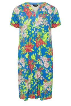 YOURS Curve Blue Front Print Pleat Front Dress -Outlet Stylo Wise Store 73ec68b0 2cac 47 301000 X scaled