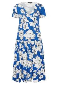 YOURS Curve Cobalt Blue Floral V-Neck Tiered Wrap Dress 10 YOURS Curve Cobalt Blue Floral V-Neck Tiered Wrap Dress -Outlet Stylo Wise Store 73f4c365 a32a 43 301894 X scaled