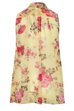 YOURS Curve Yellow Floral Print Sleeveless Swing Blouse -Outlet Stylo Wise Store 73fbace3 3292 49 173874 Y scaled