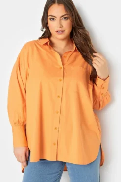 YOURS Curve Bright Orange Oversized Poplin Shirt 8 YOURS Curve Bright Orange Oversized Poplin Shirt -Outlet Stylo Wise Store 74272d27 448e 44 131718 D scaled