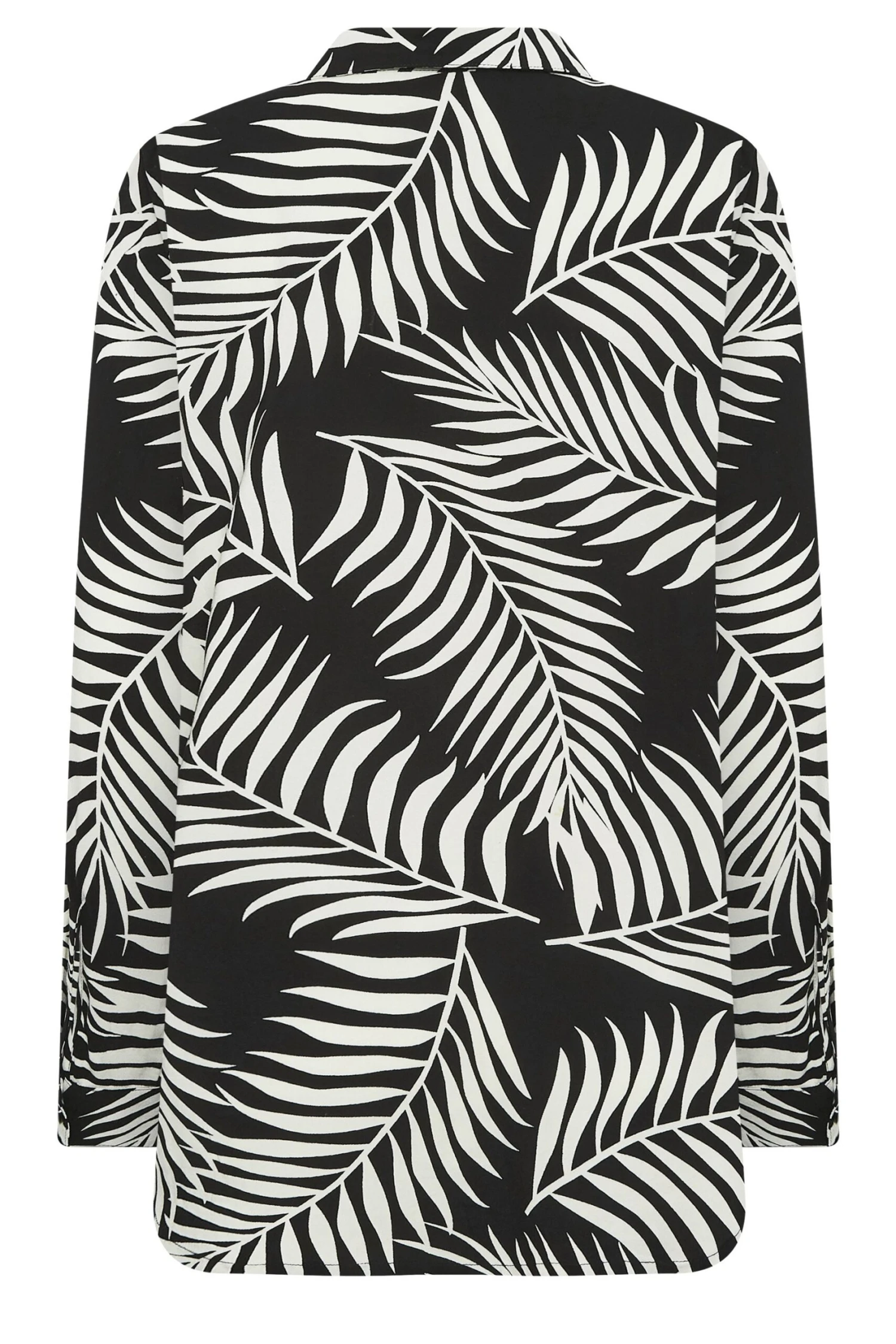 YOURS PETITE Curve Black Palm Print Shirt 6 YOURS PETITE Curve Black Palm Print Shirt - Image 6