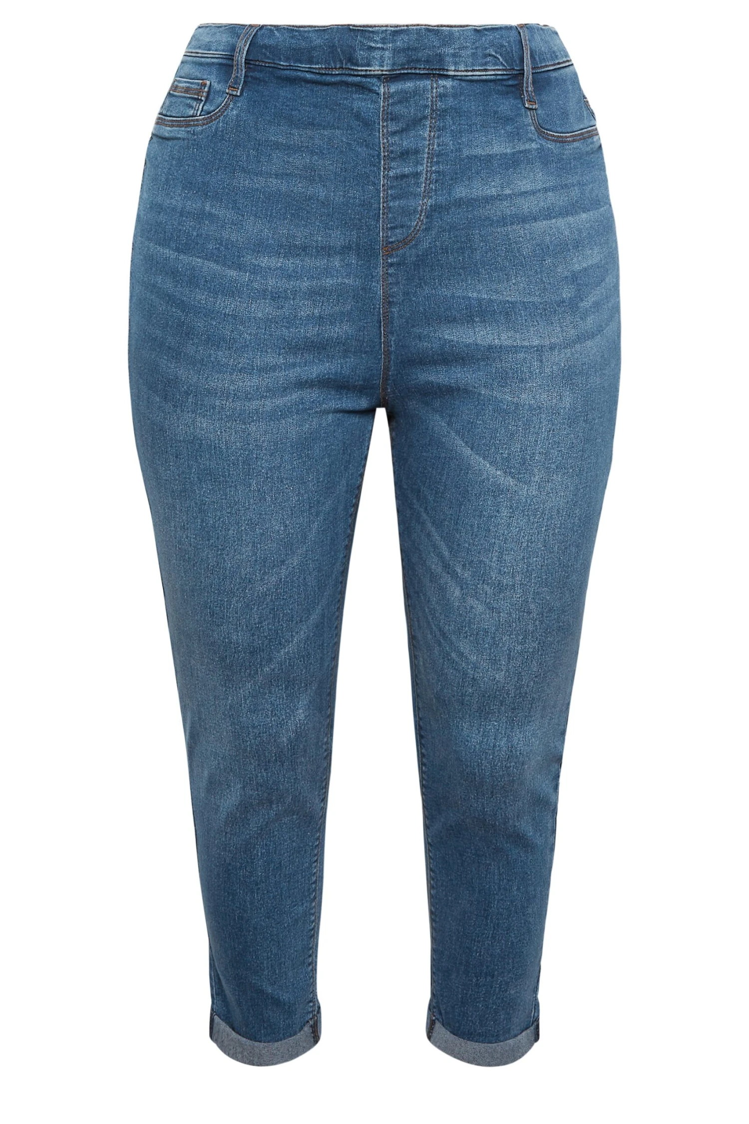 YOURS Curve Dark Blue Stretch Cropped JENNY Jeggings 3 YOURS Curve Dark Blue Stretch Cropped JENNY Jeggings - Image 3