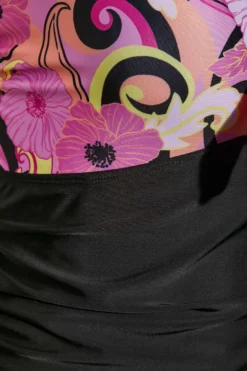 YOURS Curve Black Retro Floral Bow Tummy Control Swimsuit -Outlet Stylo Wise Store 752d6544 fe47 44 150263 Z scaled