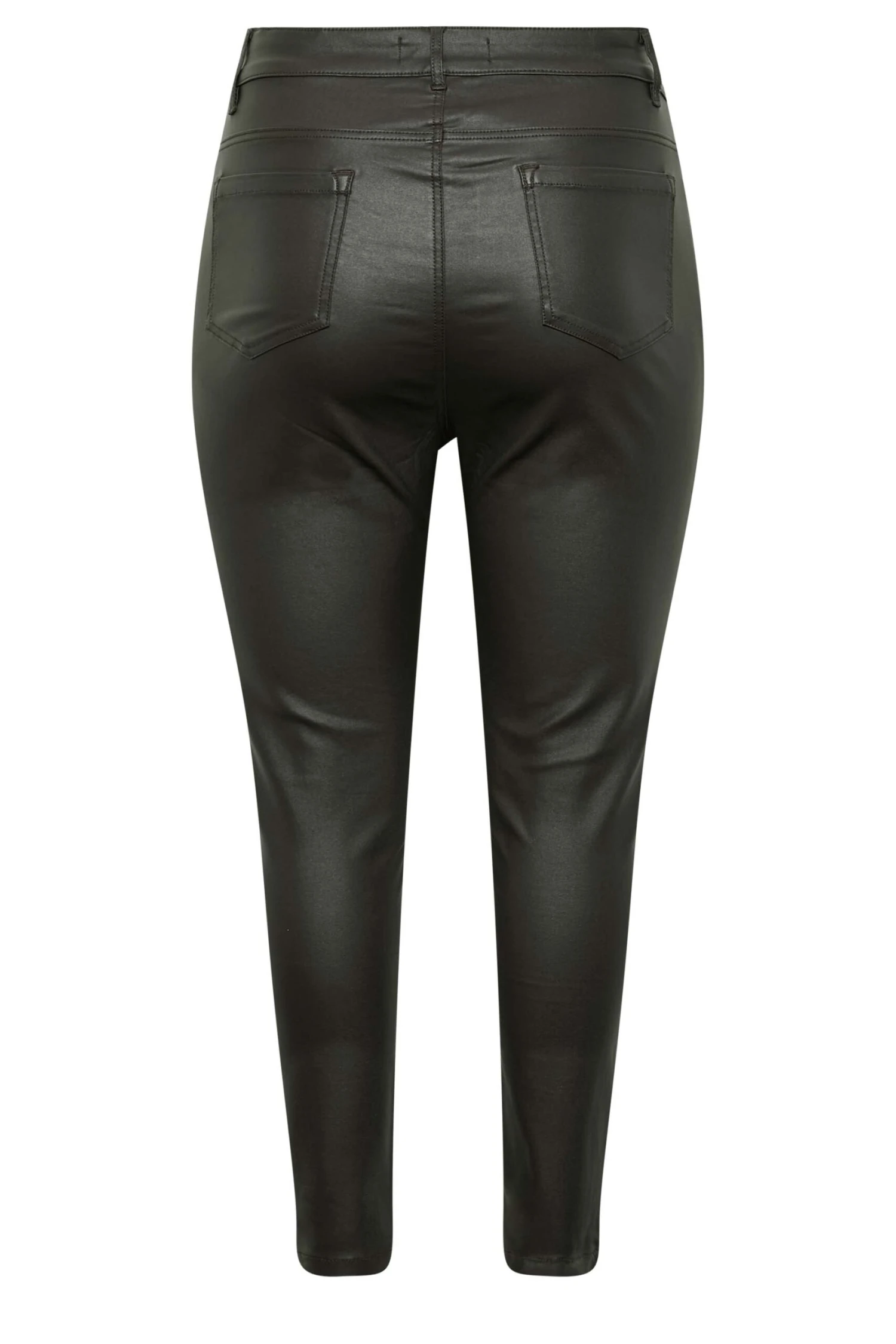 YOURS Curve Black Coated Skinny Stretch AVA Jeans 4 YOURS Curve Black Coated Skinny Stretch AVA Jeans - Image 4