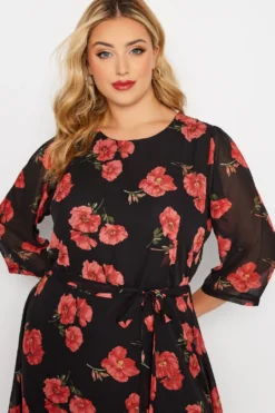 YOURS LONDON Curve Black Poppy Floral Print Dress 8 YOURS LONDON Curve Black Poppy Floral Print Dress -Outlet Stylo Wise Store 7644265b c389 4c 161611 D scaled