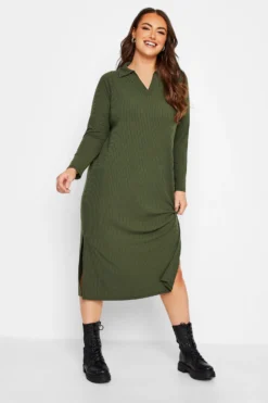 YOURS Curve Khaki Green Spilt Side Midi Dress 9 YOURS Curve Khaki Green Spilt Side Midi Dress -Outlet Stylo Wise Store 7774778c 1151 40 137256 B scaled