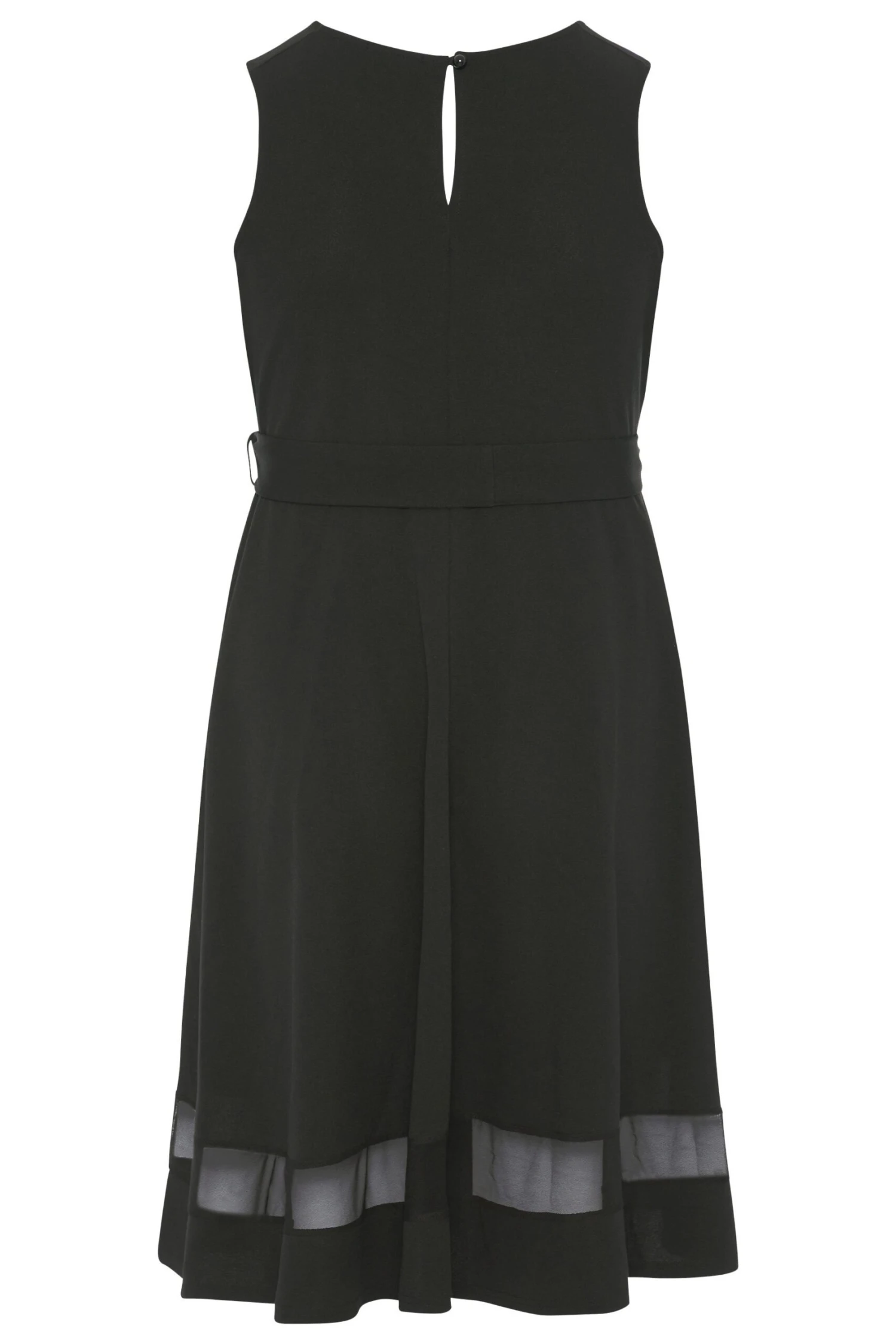 YOURS LONDON Curve Black Mesh Panel Skater Dress 6 YOURS LONDON Curve Black Mesh Panel Skater Dress - Image 6