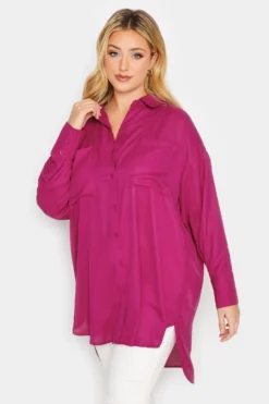YOURS Curve Pink Oversized Boyfriend Shirt