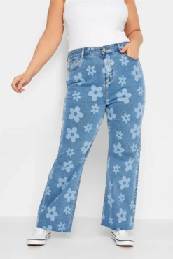YOURS Curve Blue Floral Stretch Wide Leg Jeans 9 YOURS Curve Blue Floral Stretch Wide Leg Jeans -Outlet Stylo Wise Store 7afe7553 d196 43 143247 A scaled