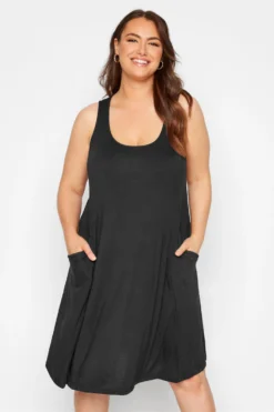 Curve Black Sleeveless Drape Pocket Midi Dress -Outlet Stylo Wise Store 7b1db971 e7be 40 137189 A scaled