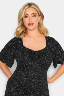 YOURS PETITE Curve Black Spot Print Lace Trim Midi Dress -Outlet Stylo Wise Store 7bc5df9f 93ef 48 174582 D scaled