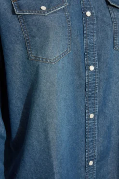 YOURS Curve Blue Distressed Denim Shirt -Outlet Stylo Wise Store 7bde3b2e b9cb 4c 131433 S scaled